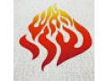 Ivory Colored Tablecloth Decorated with Breslev Flame Design - Haésh Sheli