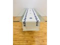 Ivory-Colored Table Runner with Hebrew Blessing Words and Mandala Design - Blue