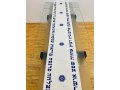 Ivory-Colored Table Runner with Hebrew Blessing Words and Mandala Design - Blue