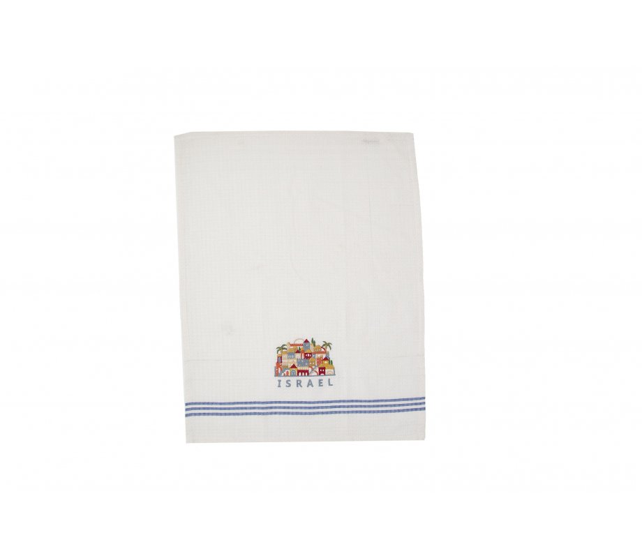 Jerusalem Design Yair Emanuel White Dish Towel