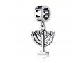 Jerusalem Menorah Charm in Silver