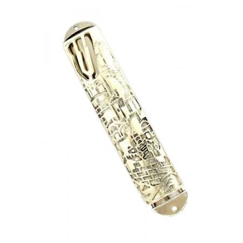 Jerusalem Overlay Design Mezuzah Case