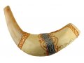 Jerusalem Painted Ram's Horn Shofar - Light