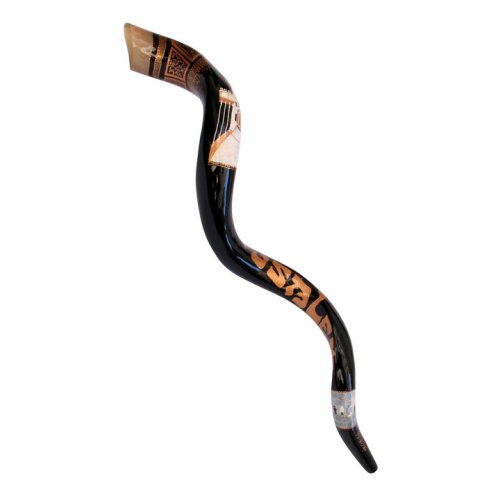 Jerusalem Temple Hand Painted Yemenite Shofar