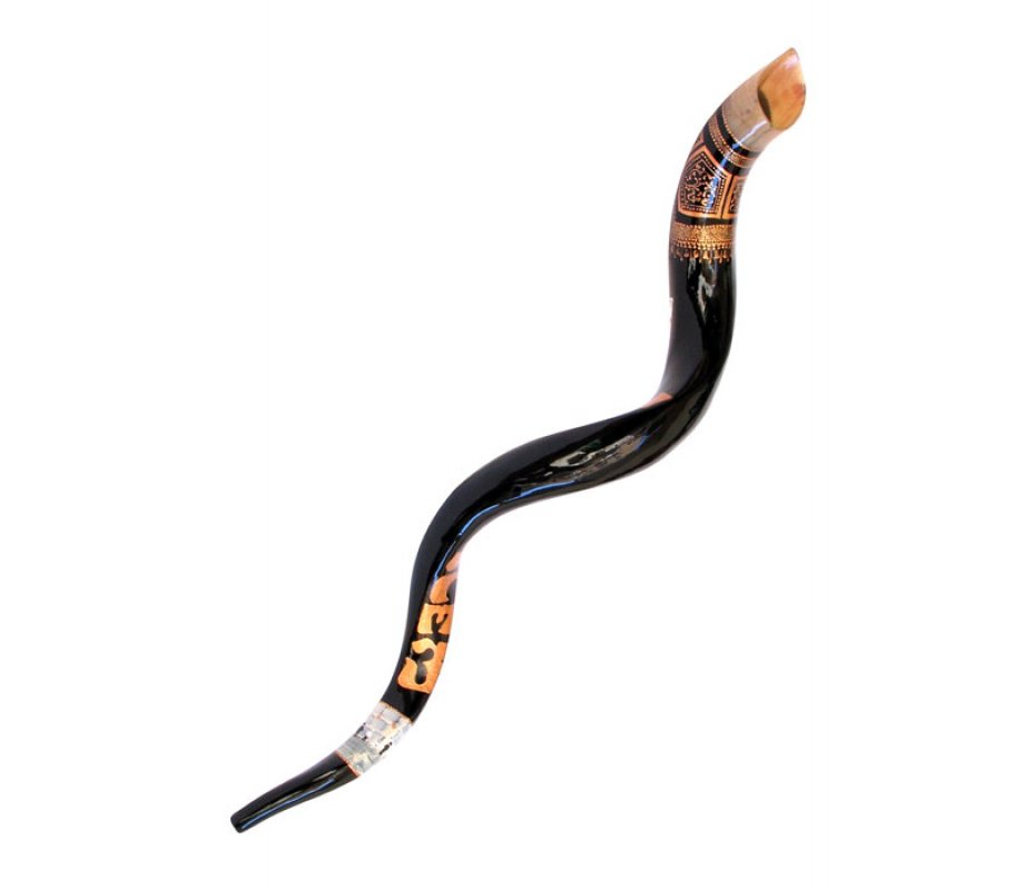 Jerusalem Temple Hand Painted Yemenite Shofar