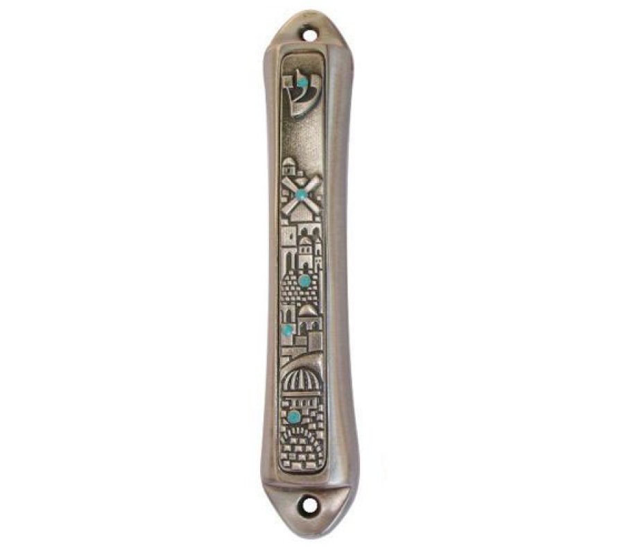 Jerusalem Windmill Design Mezuzah Case