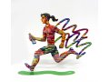 Jogger Woman Free Standing Double Sided Runner Sculpture - David Gerstein