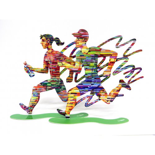 Joggers Free Standing Double Sided Sculpture Set of Runners - David Gerstein