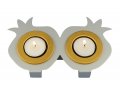 Joined Pair Pomegranate Candle Holders - Silver and Gold by Shraga Landesman