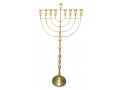 Jumbo Size Gleaming Gold Brass Hanukkah Menorah for Public Places - 58 Inches