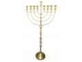 Jumbo Size Hanukkah Gold Brass Menorah for Display, Antique Look - 58