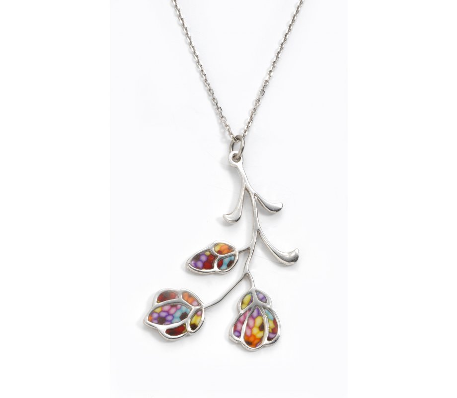 Kahlo Millefiori Polymer Necklace by Adina Plastalina SALE PRICE - 1 PAIR LEFT IN STOCK !!