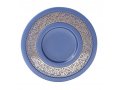 Kiddush Cup and Plate with Silver Jerusalem Overlay, Blue - Yair Emanuel