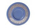 Kiddush Cup and Plate with Silver Jerusalem Overlay, Blue - Yair Emanuel