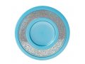 Kiddush Cup and Plate with Silver Jerusalem Overlay, Turquoise - Yair Emanuel