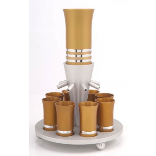 Kiddush Wine Fountain by Agayof - Gold and Silver Color