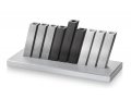 Kinetic Hanukkah Menorah Anodized Aluminum, Black & Silver Rods - Adi Sidler