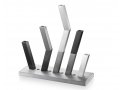 Kinetic Hanukkah Menorah Anodized Aluminum, Black & Silver Rods - Adi Sidler