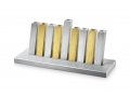 Kinetic Hanukkah Menorah Anodized Aluminum, Gold & Silver Rods - Adi Sidler