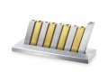 Kinetic Hanukkah Menorah Anodized Aluminum, Gold & Silver Rods - Adi Sidler