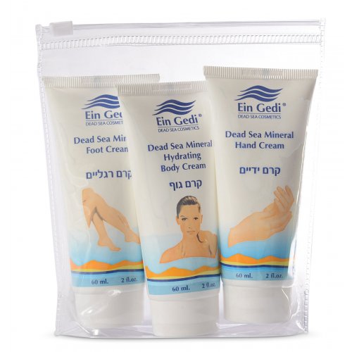 Kit in Triple Ziploc, Dead Sea Hand Cream, Foot Cream and Body Cream - Ein Gedi