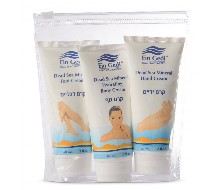Kit in Triple Ziploc, Dead Sea Hand Cream, Foot Cream and Body Cream - Ein Gedi