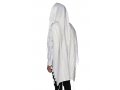 LaMenatzeach Wool Tallit Non Slip Prayer Shawl - White and Silver Stripes