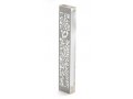 Large Lucite Mezuzah Case, Leaves and Flowers with Clear Crystals - Dorit Judaica