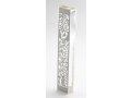 Large Lucite Mezuzah Case, Leaves and Flowers with Clear Crystals - Dorit Judaica