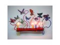 Laser Cut Metal Colorful Hanukkah Menorah, Fluttering Butterflies - David Gerstein