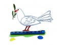 Laser Cut Metal White and Blue Hanukkah Menorah, Peace Dove - David Gerstein