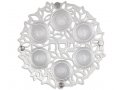 Laser Cut Seder Plate with Cutout Flowers and Glass Bowls - Dorit Judaica