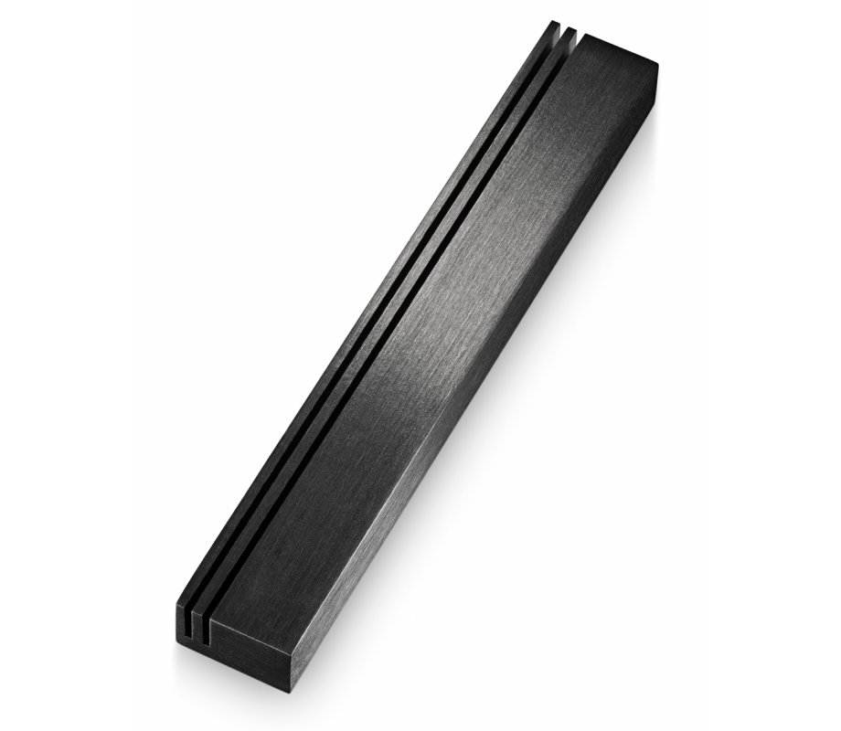 Laser Cut Vertical Tracks Mezuzah Case, Black - Adi Sidler