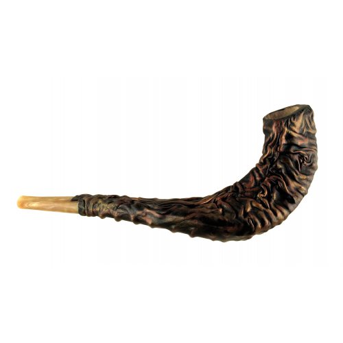 Leather Decorated Ram's Horn Shofar