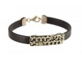 Leather Men Bracelet with Sterling Silver Hebrew Ani Ledodi Vedodi Li Prayer - Studio Golan