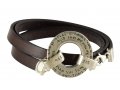 Leather Triple-wrap Men Bracelet with Silver Ana Bekoach Aaronic Blessing - Studio Golan