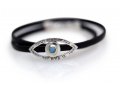 Leather Wrap Kabbalah Bracelet with Turquoise Stone in Silver Eye Image - Ha'Ari