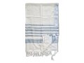 Lightweight Non-slip Wool Tallit Prayer Shawl, Barak Talitania - Light Blue Stripes