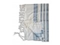 Lightweight Non-slip Wool Tallit Prayer Shawl, Barak Talitania - Light Blue Stripes