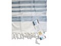 Lightweight Non-slip Wool Tallit Prayer Shawl, Barak Talitania - Light Blue Stripes