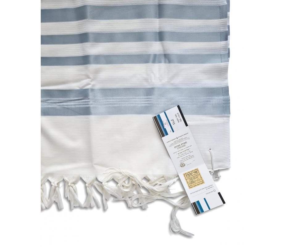 Lightweight Non-slip Wool Tallit Prayer Shawl, Barak Talitania - Light Blue Stripes