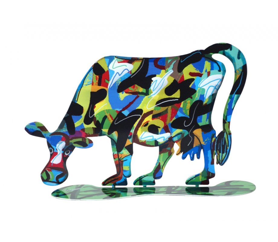 Lola Cow Free Standing Double Sided Steel Sculpture - David Gerstein
