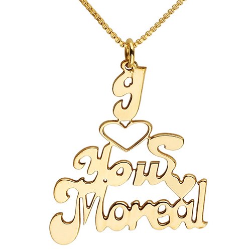 Love You Gold Filled English Name Necklace