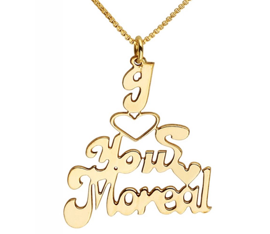 Love You Gold Filled English Name Necklace