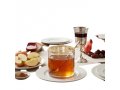 Lucite Rosh Hashanah Honey Dish with Spoon - Honeycomb Design