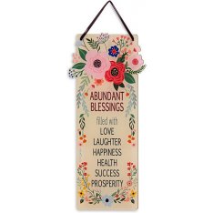 Lucite Wall Hanging, Blessings in English with Flower Design - Dorit Judaica