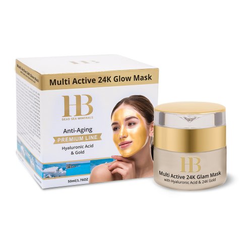 Luxurious Anti-Aging Premium Line Face Mask with Hyaluronic Acid and Gold - H&B