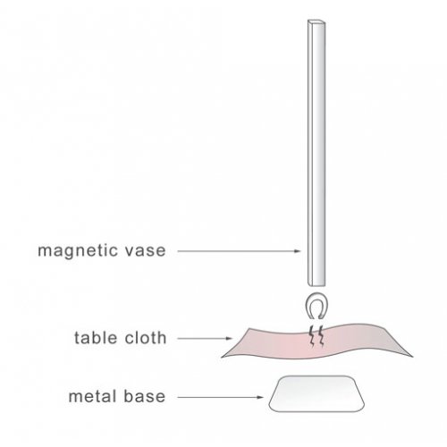 Magnetic Aluminum Vase - Silver Color