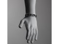 Man's Bracelet, Black Leather with Four Rectangle Elements  Adi Sidler