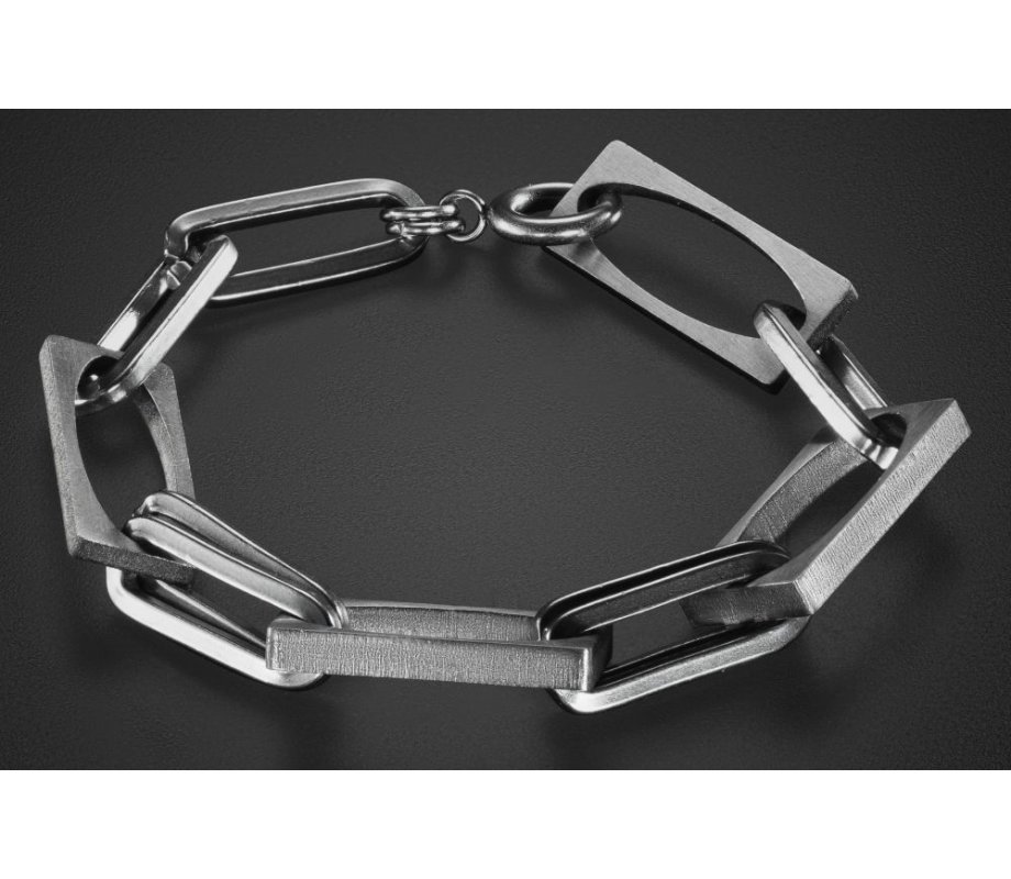 Man's Bracelet with Stainless Steel Links  Adi Sidler
